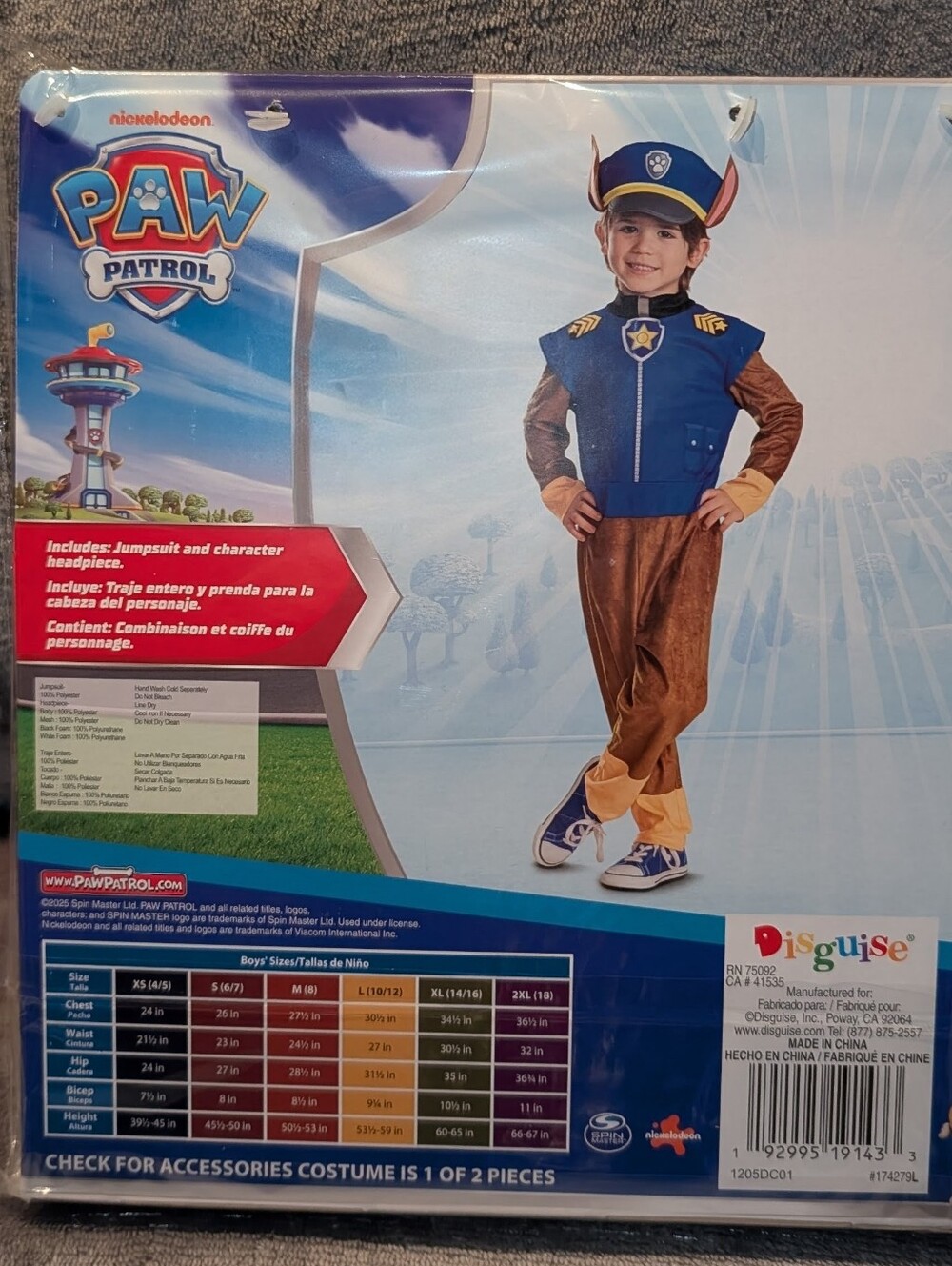 Chase Paw Patrol Kids Costume Disguise Dress Up Halloween Adventures Police Pup - Picture 9 of 11